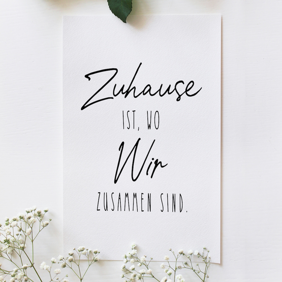 Klappkarte Zuhause ist, wo wir zusammen sind Dein kleines Atelier